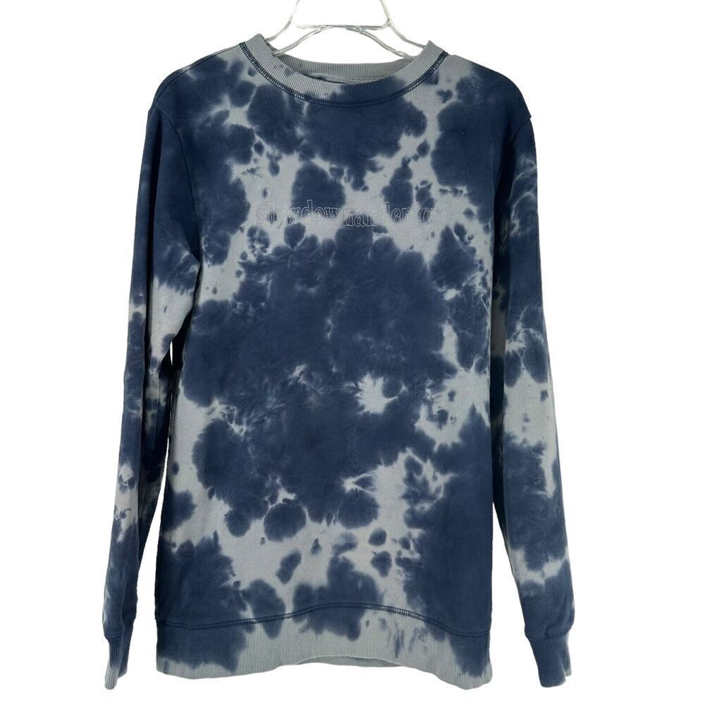 Tie Dye Sweatshirt Blue Slow Down And Enjoy Original Use Mens Size XS Crew Neck